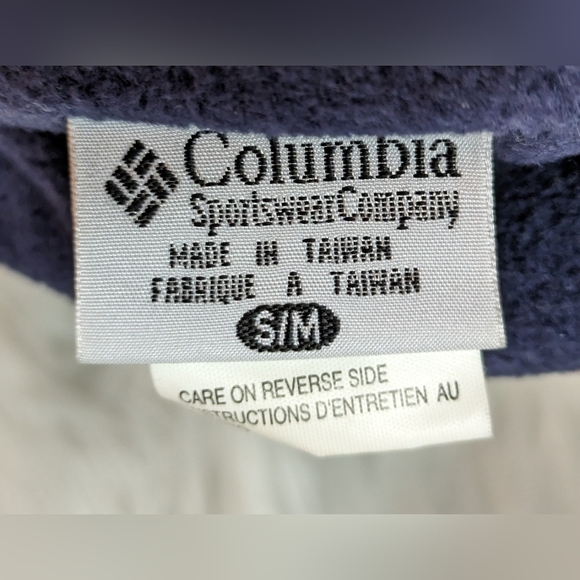 EUC Columbia blue nylon water resistant outer & warm navy fleece inner ear muff - Picture 3 of 8